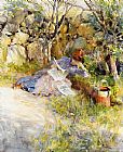 A Lady Reading a Newspaper